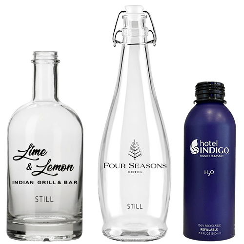 R4 Brands Custom Glass and Aluminum Bottles for Hospitality