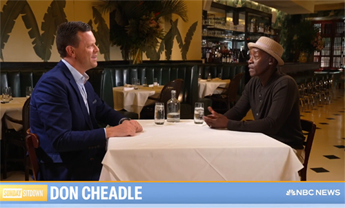 R4 Custom Glass Bottle on Table on Sunday Today with Willie Geist and Don Cheadle at Restaurant in Ny City 500